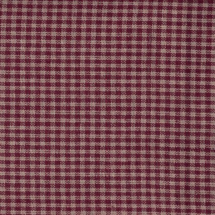 Homespun Fabric - Small Check - Burgundy
